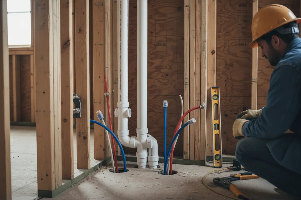 Drain and supply rough-in during Toilet Repair and Installation in South Charleston